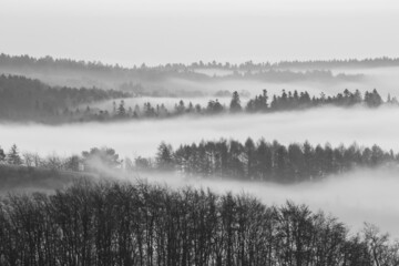 misty morning in the mountains