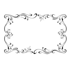 frame 118. decorative rectangular horizontal frame with stylized flowers, bells and vignettes. graphic decor