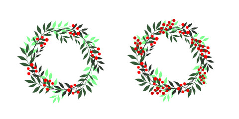 round frame with leaves