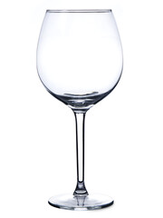 Empty wine glass. isolated on a white background. Empty glass of wine with clean background.