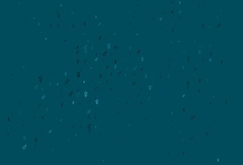 Light blue vector template with man, woman symbols.