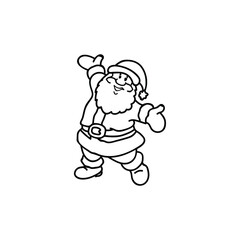 Hand Drawn Santa Claus Icon Vector Illustration
