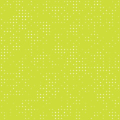 Abstract seamless geometric pattern. Mosaic background of white circles. Evenly spaced small shapes of different color. Vector illustration on lime background