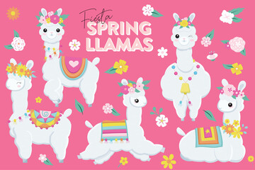 Pretty Llamas with flowers