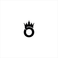 letter o logo vector crown template