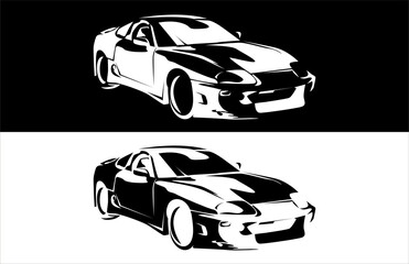 Minimalism Illustration Super Car Vector Design