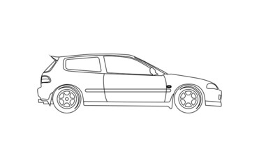 concept car types coupe hatchback outline vector