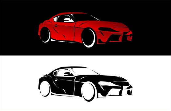 Luxury Red Super Car Vector Design