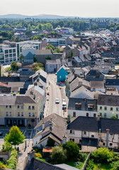 Obraz premium Aerial View of Kilkenny Town, Ireland.