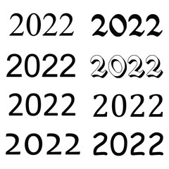Set Of Font 2022 New Year