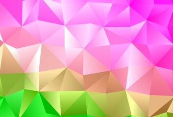 Light Pink, Green vector low poly cover.