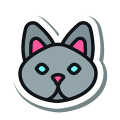 farm animals colorful sickers, badges and icons illustrations