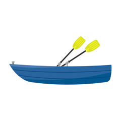 Boat with oars icon. Colored silhouette. Side view. Vector simple flat graphic illustration. The isolated object on a white background. Isolate. © far700
