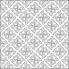 floral pattern background.Repeating geometric pattern from striped elements.  Black pattern. 