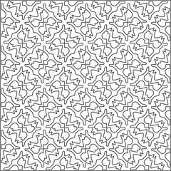 floral pattern background.Repeating geometric pattern from striped elements.  Black pattern. 