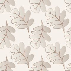 Seamless pattern on a square background - oak leaves - abstraction, surreal. Design element