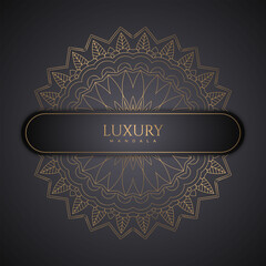 Decorative golden mandala pattern. Mandala pattern with golden color. Luxurious mandala vector. Invitation card. Luxurious decoration. Mandala ornament on black background. Golden pattern.