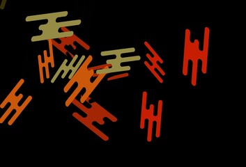 Fototapeta premium Dark Orange vector backdrop with long lines.