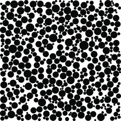 Black polka dots random pattern background. Grunge texture. Vector illustration.