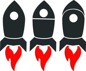 Obraz premium Rocket icon vector image, rocket, startup icon. Vector illustration, flat design