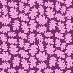 Seamless pattern on a square background - oak leaves - abstraction, surreal. Design element. Graphics, minimalism
