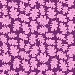 Seamless pattern on a square background - oak leaves - abstraction, surreal. Design element. Graphics, minimalism