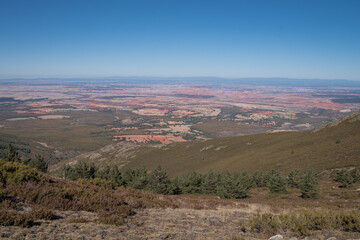 Aerial view of countryside. Puerto de la Quesera, Segovia, Castilla Leon, Spain