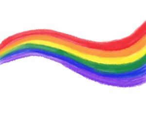 Rainbow pride flag LGBT - draw watercolor illustration. Lesbian, Gay, Bisexual and Transgender Rights.