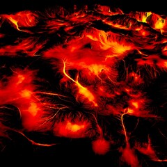 Volcanic lava flow landscape