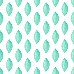Keuken foto achterwand Turquoise Naadloze patroon met handgetekende aquarel groene bladeren. Abstracte achtergrond. Biologisch, natuurlijk, frisheidsconcept voor textiel, print, enz.