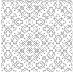 Vector pattern with symmetrical elements . Repeating geometric tiles from striped elements.Monochrome stylish texture.Black and 
white pattern for wallpapers and backgrounds.