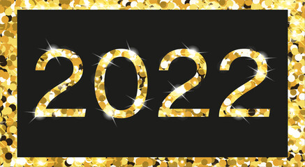 Glitzernder Jahreszahl 2022