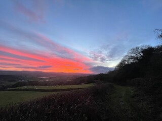 Sunset Over Farmland