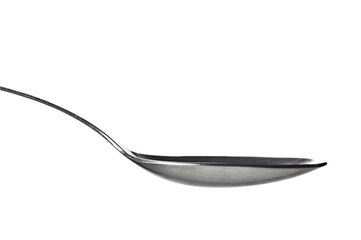 Empty metal spoon isolated on white