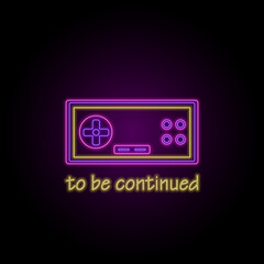 Fototapeta premium Retro joystick in line style with different color neon effect. Neon objects. Vector illustration
