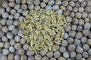 organic walnuts  as a background