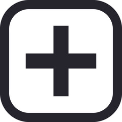 Obraz premium Vector Mathematics plus Symbol, Calculator icon, Basic Mathematical plus symbol on white background, black plus sign.eps