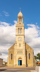 Saint-Gilles-Croix-de-Vie, in Vendee, the Sainte-Croix church 
