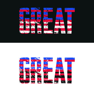 Word "Great" with American Flag colors