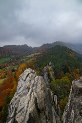 rock castel wranow, czech republic in autumn