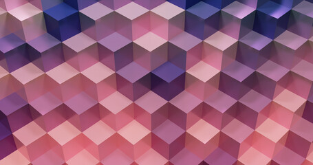 Abstract pink and purple cubes pattern background. 3d rendering.