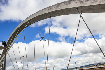 Detalhe da Ponte Juscelino Kubitschek, também conhecida como Ponte JK. Fica em Brasília e é obra...