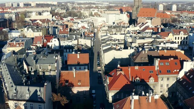 Aerial perspective of Gliwice city 