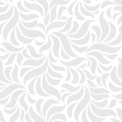 Papier peint Blanc Motif floral transparent abstrait gris