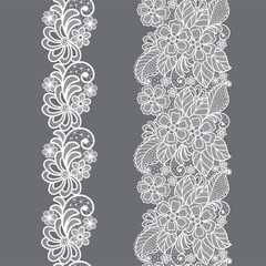 lace flowers seamless decoration element, vector