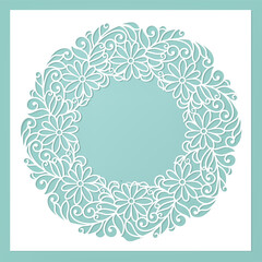 floral invitation card, laser cutting