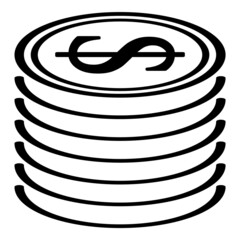 Dollar Flat Icon Isolated On White Background