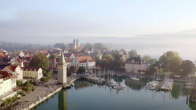 Lindau old town is situated on an island in Lake Constance