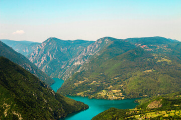 Fototapeta na wymiar View at The Canyon of Drina River and Perucac lake
