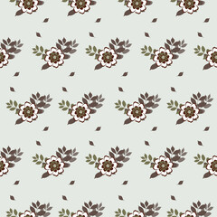 Seamless vector botanical floral pattern, bouquets nature background